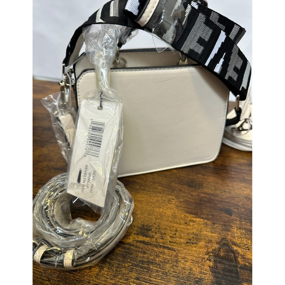 Steve Madden Bevelyn Mini Crossbody Bag w/ Logo Strap & Pouch One Size Vanilla - Picture 9 of 16
